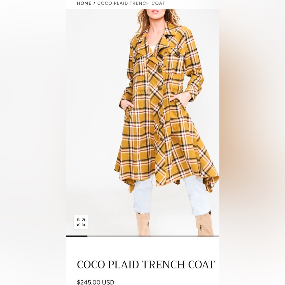 Aratta COCO PLAID TRENCH COAT
